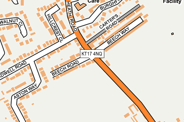 KT17 4NQ map - OS OpenMap – Local (Ordnance Survey) KT17 4NQ map - OS OpenMap – Local (Ordnance Survey)