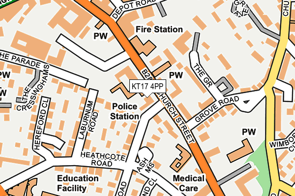 KT17 4PP map - OS OpenMap – Local (Ordnance Survey) KT17 4PP map - OS OpenMap – Local (Ordnance Survey)