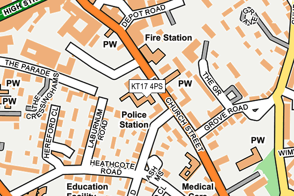 KT17 4PS map - OS OpenMap – Local (Ordnance Survey) KT17 4PS map - OS OpenMap – Local (Ordnance Survey)