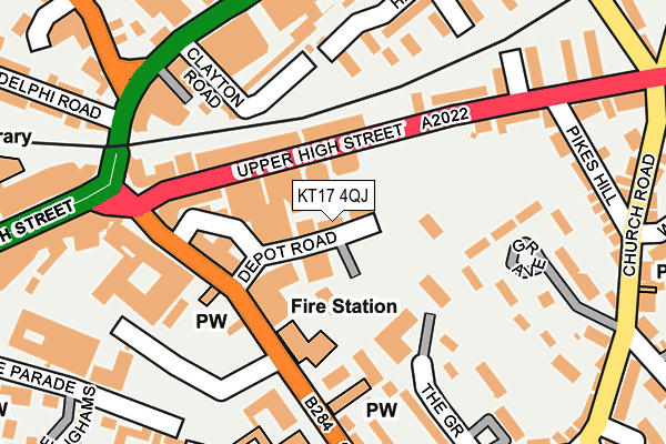 KT17 4QJ map - OS OpenMap – Local (Ordnance Survey) KT17 4QJ map - OS OpenMap – Local (Ordnance Survey)