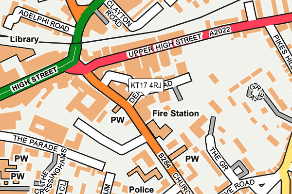 KT17 4RJ map - OS OpenMap – Local (Ordnance Survey) KT17 4RJ map - OS OpenMap – Local (Ordnance Survey)