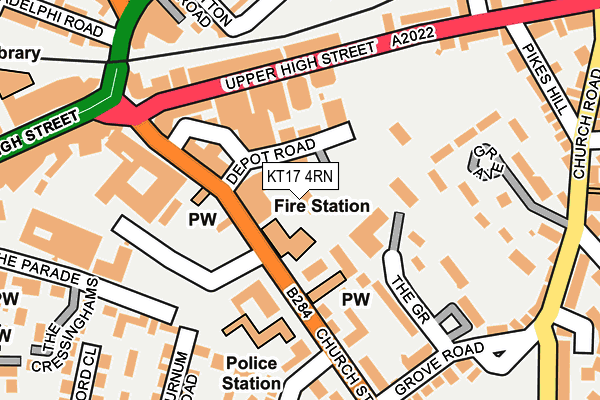 KT17 4RN map - OS OpenMap – Local (Ordnance Survey) KT17 4RN map - OS OpenMap – Local (Ordnance Survey)