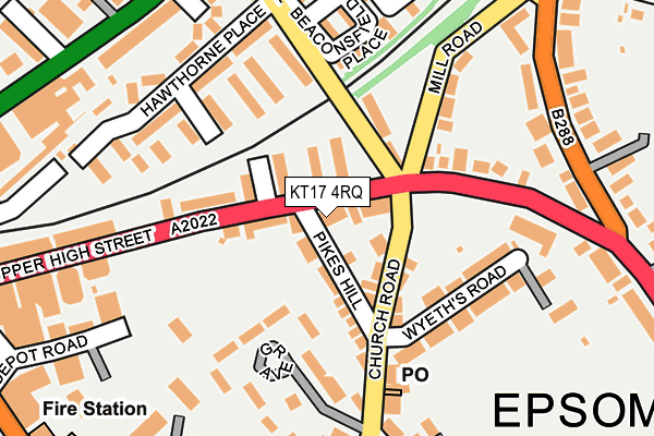 KT17 4RQ map - OS OpenMap – Local (Ordnance Survey) KT17 4RQ map - OS OpenMap – Local (Ordnance Survey)