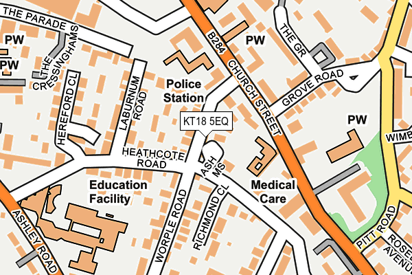 KT18 5EQ map - OS OpenMap – Local (Ordnance Survey) KT18 5EQ map - OS OpenMap – Local (Ordnance Survey)