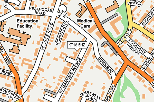 KT18 5HZ map - OS OpenMap – Local (Ordnance Survey) KT18 5HZ map - OS OpenMap – Local (Ordnance Survey)