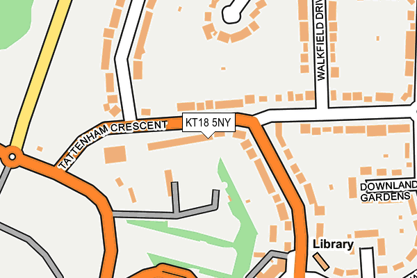 KT18 5NY map - OS OpenMap – Local (Ordnance Survey) KT18 5NY map - OS OpenMap – Local (Ordnance Survey)