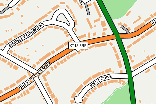 KT18 5RF map - OS OpenMap – Local (Ordnance Survey)