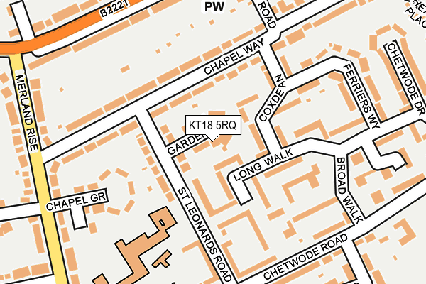 KT18 5RQ map - OS OpenMap – Local (Ordnance Survey) KT18 5RQ map - OS OpenMap – Local (Ordnance Survey)