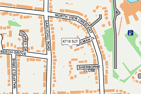 KT18 5UT map - OS OpenMap – Local (Ordnance Survey) KT18 5UT map - OS OpenMap – Local (Ordnance Survey)