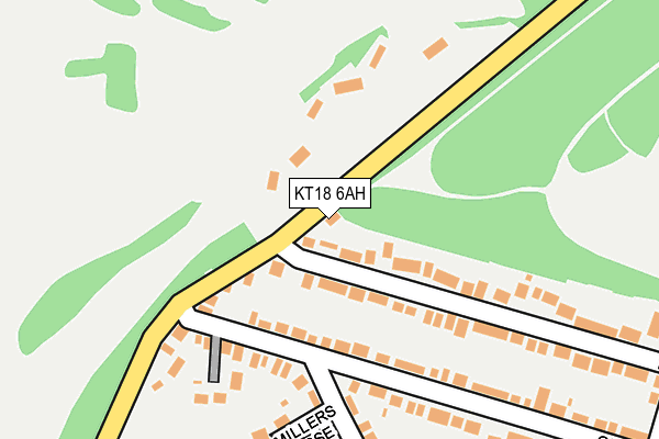 KT18 6AH map - OS OpenMap – Local (Ordnance Survey) KT18 6AH map - OS OpenMap – Local (Ordnance Survey)