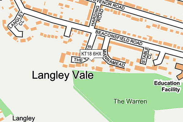 KT18 6HX map - OS OpenMap – Local (Ordnance Survey) KT18 6HX map - OS OpenMap – Local (Ordnance Survey)