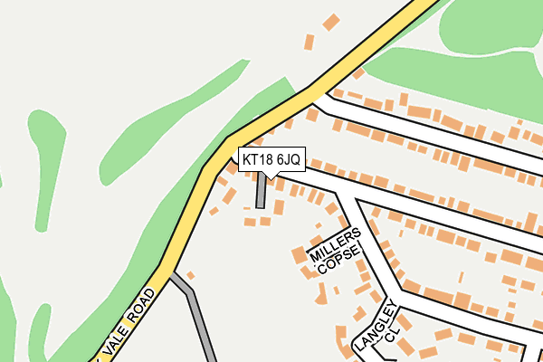 KT18 6JQ map - OS OpenMap – Local (Ordnance Survey) KT18 6JQ map - OS OpenMap – Local (Ordnance Survey)