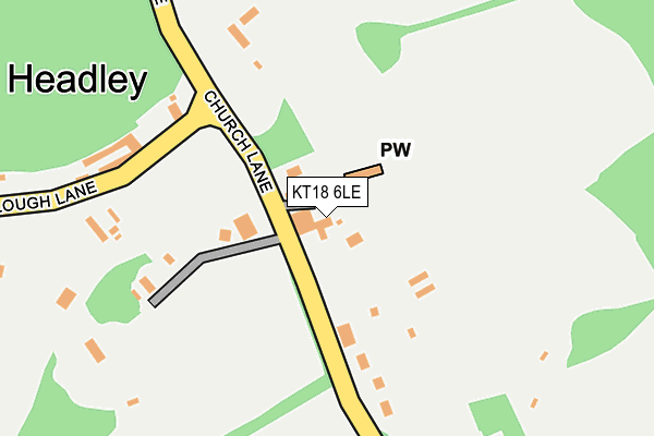 KT18 6LE map - OS OpenMap – Local (Ordnance Survey) KT18 6LE map - OS OpenMap – Local (Ordnance Survey)