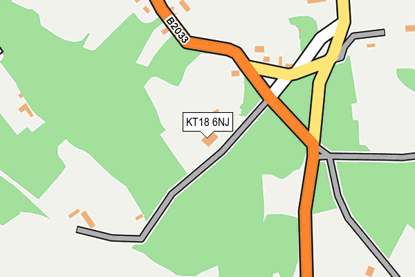 KT18 6NJ map - OS OpenMap – Local (Ordnance Survey) KT18 6NJ map - OS OpenMap – Local (Ordnance Survey)