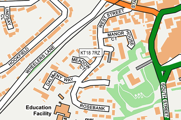 KT18 7RZ map - OS OpenMap – Local (Ordnance Survey) KT18 7RZ map - OS OpenMap – Local (Ordnance Survey)