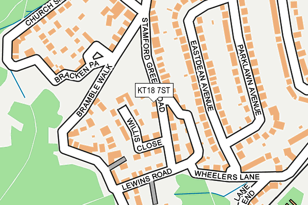 KT18 7ST map - OS OpenMap – Local (Ordnance Survey) KT18 7ST map - OS OpenMap – Local (Ordnance Survey)