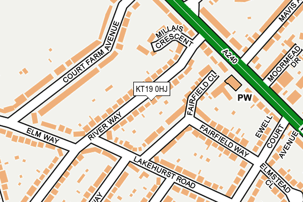 KT19 0HJ map - OS OpenMap – Local (Ordnance Survey) KT19 0HJ map - OS OpenMap – Local (Ordnance Survey)
