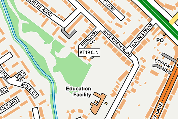 KT19 0JN map - OS OpenMap – Local (Ordnance Survey) KT19 0JN map - OS OpenMap – Local (Ordnance Survey)