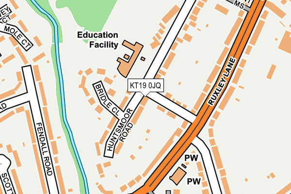 KT19 0JQ map - OS OpenMap – Local (Ordnance Survey) KT19 0JQ map - OS OpenMap – Local (Ordnance Survey)