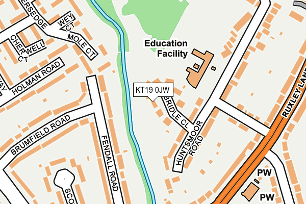 KT19 0JW map - OS OpenMap – Local (Ordnance Survey) KT19 0JW map - OS OpenMap – Local (Ordnance Survey)