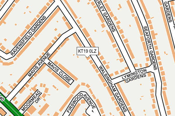 KT19 0LZ map - OS OpenMap – Local (Ordnance Survey) KT19 0LZ map - OS OpenMap – Local (Ordnance Survey)
