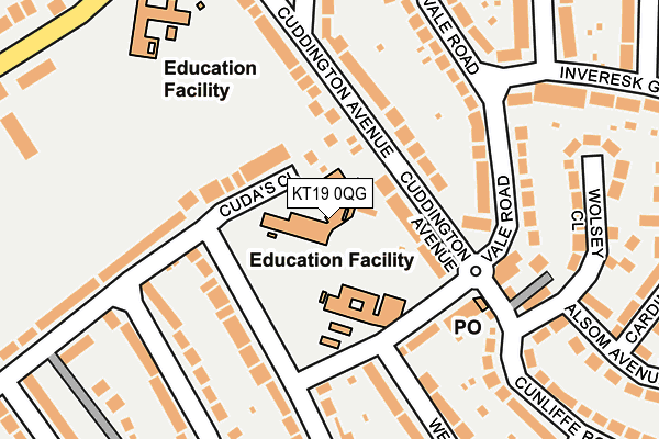 KT19 0QG map - OS OpenMap – Local (Ordnance Survey) KT19 0QG map - OS OpenMap – Local (Ordnance Survey)