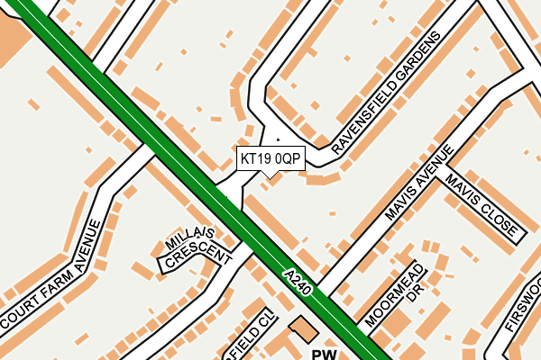 KT19 0QP map - OS OpenMap – Local (Ordnance Survey) KT19 0QP map - OS OpenMap – Local (Ordnance Survey)