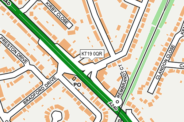 KT19 0QR map - OS OpenMap – Local (Ordnance Survey) KT19 0QR map - OS OpenMap – Local (Ordnance Survey)
