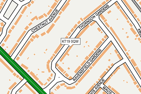 KT19 0QW map - OS OpenMap – Local (Ordnance Survey) KT19 0QW map - OS OpenMap – Local (Ordnance Survey)