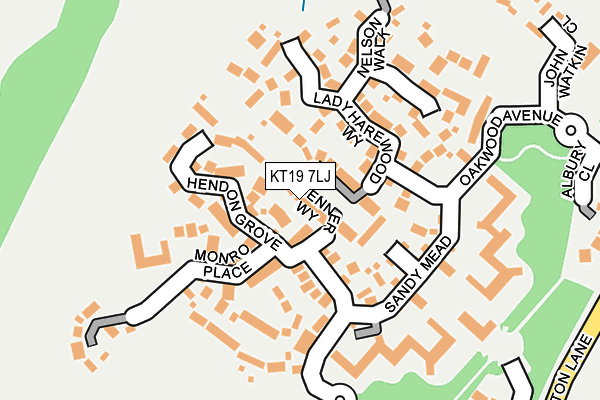 KT19 7LJ map - OS OpenMap – Local (Ordnance Survey) KT19 7LJ map - OS OpenMap – Local (Ordnance Survey)