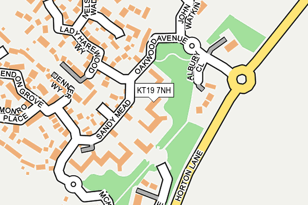 KT19 7NH map - OS OpenMap – Local (Ordnance Survey) KT19 7NH map - OS OpenMap – Local (Ordnance Survey)