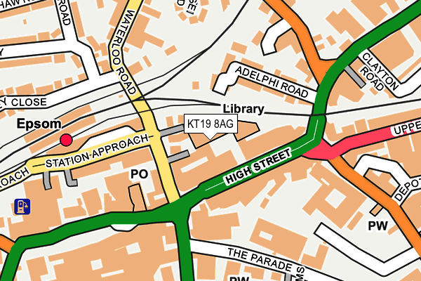 KT19 8AG map - OS OpenMap – Local (Ordnance Survey) KT19 8AG map - OS OpenMap – Local (Ordnance Survey)