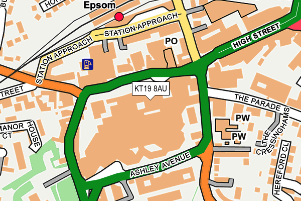 KT19 8AU map - OS OpenMap – Local (Ordnance Survey) KT19 8AU map - OS OpenMap – Local (Ordnance Survey)