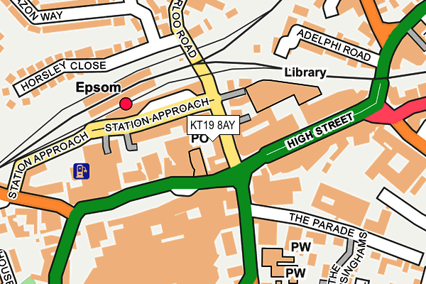 KT19 8AY map - OS OpenMap – Local (Ordnance Survey) KT19 8AY map - OS OpenMap – Local (Ordnance Survey)