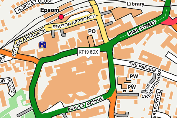 KT19 8DX map - OS OpenMap – Local (Ordnance Survey) KT19 8DX map - OS OpenMap – Local (Ordnance Survey)