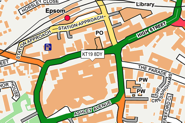 KT19 8DY map - OS OpenMap – Local (Ordnance Survey) KT19 8DY map - OS OpenMap – Local (Ordnance Survey)