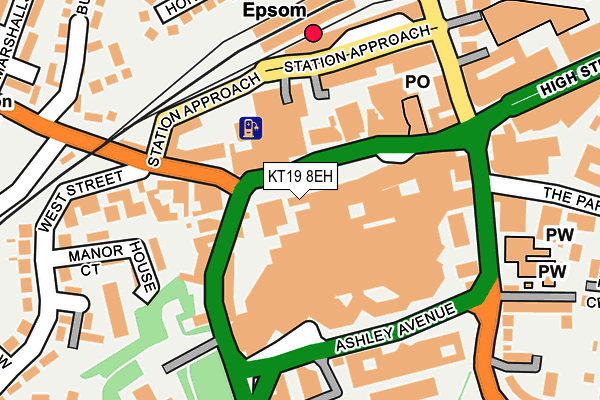 KT19 8EH map - OS OpenMap – Local (Ordnance Survey) KT19 8EH map - OS OpenMap – Local (Ordnance Survey)