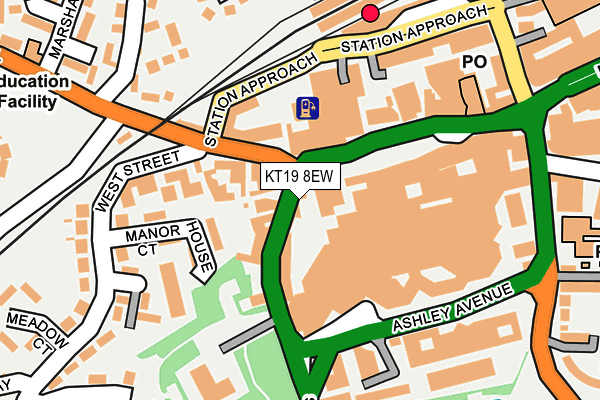 KT19 8EW map - OS OpenMap – Local (Ordnance Survey) KT19 8EW map - OS OpenMap – Local (Ordnance Survey)