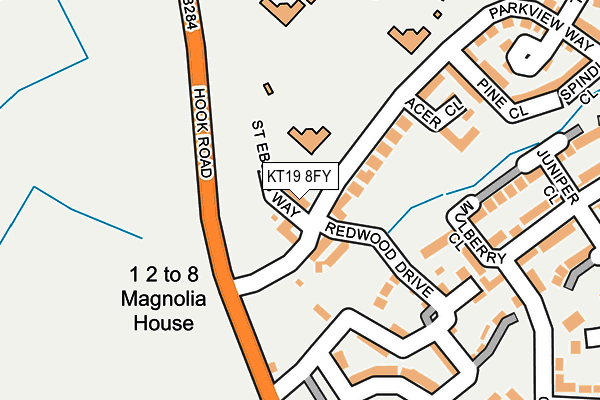 KT19 8FY map - OS OpenMap – Local (Ordnance Survey) KT19 8FY map - OS OpenMap – Local (Ordnance Survey)