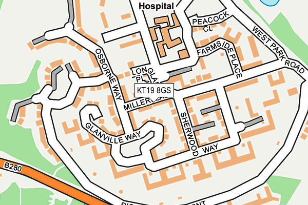 KT19 8GS map - OS OpenMap – Local (Ordnance Survey) KT19 8GS map - OS OpenMap – Local (Ordnance Survey)