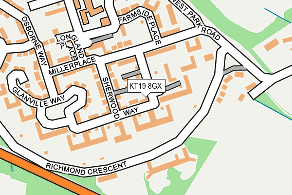 KT19 8GX map - OS OpenMap – Local (Ordnance Survey) KT19 8GX map - OS OpenMap – Local (Ordnance Survey)