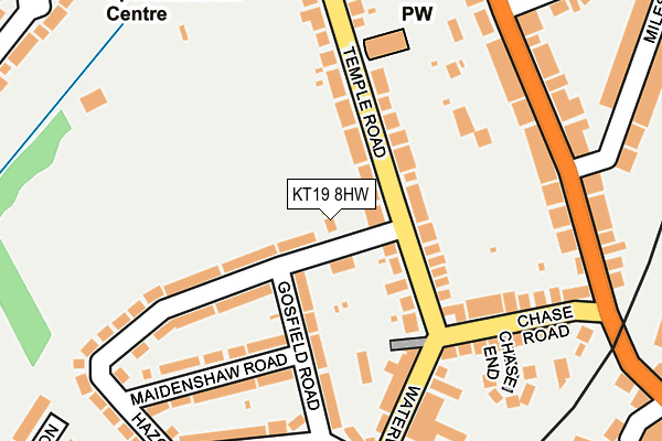 KT19 8HW map - OS OpenMap – Local (Ordnance Survey) KT19 8HW map - OS OpenMap – Local (Ordnance Survey)