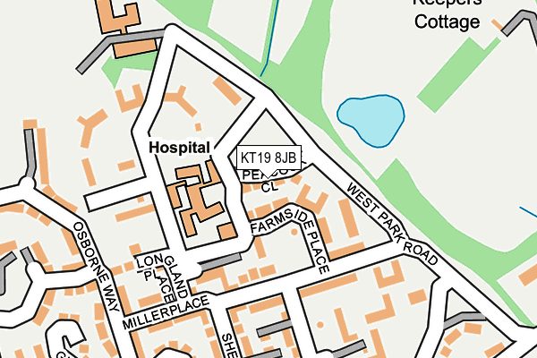 KT19 8JB map - OS OpenMap – Local (Ordnance Survey) KT19 8JB map - OS OpenMap – Local (Ordnance Survey)