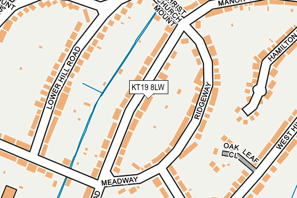 KT19 8LW map - OS OpenMap – Local (Ordnance Survey) KT19 8LW map - OS OpenMap – Local (Ordnance Survey)