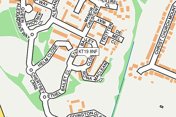 KT19 8NF map - OS OpenMap – Local (Ordnance Survey) KT19 8NF map - OS OpenMap – Local (Ordnance Survey)