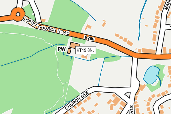 KT19 8NJ map - OS OpenMap – Local (Ordnance Survey) KT19 8NJ map - OS OpenMap – Local (Ordnance Survey)