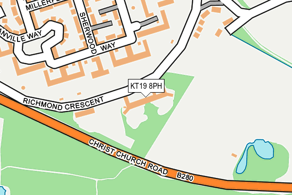 KT19 8PH map - OS OpenMap – Local (Ordnance Survey) KT19 8PH map - OS OpenMap – Local (Ordnance Survey)