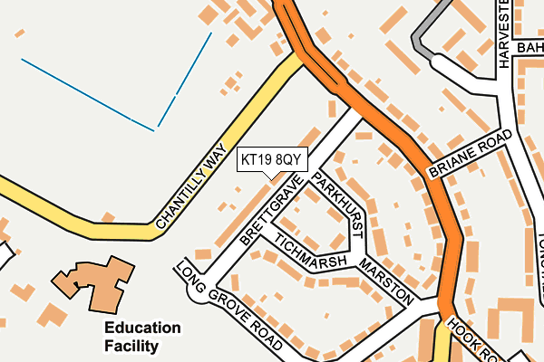 KT19 8QY map - OS OpenMap – Local (Ordnance Survey) KT19 8QY map - OS OpenMap – Local (Ordnance Survey)