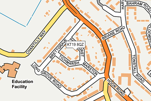 KT19 8QZ map - OS OpenMap – Local (Ordnance Survey) KT19 8QZ map - OS OpenMap – Local (Ordnance Survey)