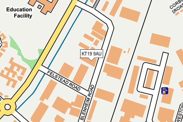 KT19 9AU map - OS OpenMap – Local (Ordnance Survey) KT19 9AU map - OS OpenMap – Local (Ordnance Survey)